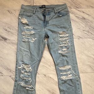 Light blue skinny men’s BDG jeans. 33X32